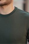 Erkek Bisiklet Yaka Basic Uzun Kollu Dar Haki Sweat