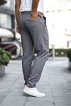 Erkek Bel Lastikli Düz Paça Jogger Füme Pantolon