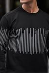 Erkek Bisiklet Yaka Baskılı Sweatshirt