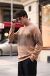 Erkek Bisiklet Yaka Baskılı Sweatshirt