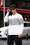 Erkek Bisiklet Yaka Baskılı Sweatshirt