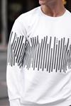 Erkek Bisiklet Yaka Baskılı Sweatshirt