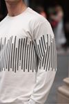 Erkek Bisiklet Yaka Baskılı Sweatshirt