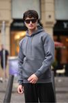 Üç İplik Şardonlu Kanguru Cep Sweatshirt