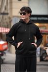 Üç İplik Şardonlu Kanguru Cep Sweatshirt
