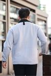 Erkek Oversize Günlük Trend Kadife Yaka Gri Ceket