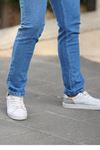 Erkek Yüksel Bel Bol Kesim Boru Paça Kot Pantolon Regular Fit Jean