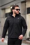 Erkek İçi Polarlı Su ve Rüzgar Geçirmez Softshell Spor Mont