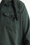 Erkek Slim Fit Dar Kalıp Kapüşonlu Kot Gömlek