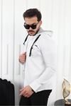 Erkek Slim Fit Dar Kalıp Kapüşonlu Kot Gömlek