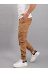 Erkek Lastikli Jogger Camel Kargo Cepli Pantolon