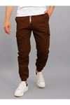 Erkek Beli Lastikli Kargo Cep Kiremit Jogger Pantolon