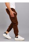 Erkek Beli Lastikli Kargo Cep Kiremit Jogger Pantolon