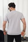 Kendinden Desenli Baskılı T-Shirt