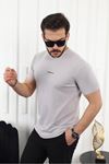 Kendinden Desenli Baskılı T-Shirt
