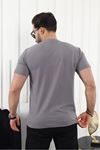 Kendinden Desenli Baskılı T-Shirt