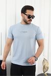 Kendinden Desenli Baskılı T-Shirt