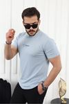 Kendinden Desenli Baskılı T-Shirt