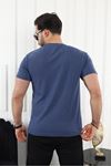 Kendinden Desenli Baskılı T-Shirt