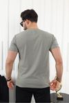 Kendinden Desenli Baskılı T-Shirt