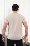 Kendinden Desenli Baskılı T-Shirt