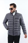 Erkek Trend Fermuarlı Şık Füme Şişme Mont