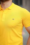 Erkek Kıvrılmaz Polo Yaka Cepsiz Slim Fit Dar Kesim T-Shirt