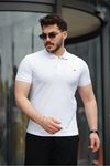 Erkek Kıvrılmaz Polo Yaka Cepsiz Slim Fit Dar Kesim T-Shirt