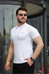 Erkek Kıvrılmaz Polo Yaka Cepsiz Slim Fit Dar Kesim T-Shirt