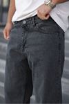 Erkek Bol Paça Basic Yüksek Bel Füme Baggy Pantolon