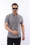 Erkek Kısa Kollu Slim Fit Yazlık Basic Şık Gömlek