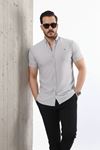 Erkek Kısa Kollu Slim Fit Yazlık Basic Şık Gömlek