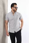Erkek Kısa Kollu Slim Fit Yazlık Basic Şık Gömlek