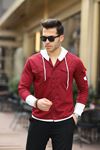 Erkek Slim Fit Penye Kapüşonlu Düğmeli Kot Gömlek