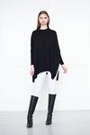 Kadın Yandan Yırtmaçlı Oversize Panço Kazak