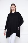 Kadın Yandan Yırtmaçlı Oversize Panço Kazak
