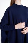 Kadın Yandan Yırtmaçlı Oversize Panço Kazak