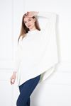 Kadın Yandan Yırtmaçlı Oversize Panço Kazak