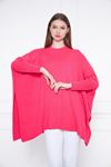 Kadın Yandan Yırtmaçlı Oversize Panço Kazak