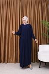 Kadın Trend Basic Uzun Kollu Lacivert Namaz Elbisesi