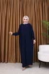 Kadın Trend Basic Uzun Kollu Lacivert Namaz Elbisesi