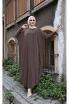 Kadın Trend Basic Uzun Kollu Kahve Namaz Elbisesi