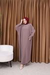 Kadın Trend Basic Uzun Kollu Pembe Namaz Elbisesi