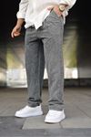 Erkek Trend Basic Bol Paça K.Gri Baggy Keten Pantolon