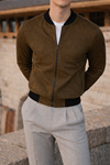Erkek Smart Casual Haki Nubuk Ceket