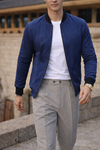 Erkek Smart Casual Lacivert Nubuk Ceket