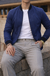 Erkek Smart Casual Lacivert Nubuk Ceket