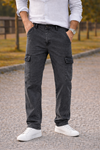Erkek Premium Comfort Antrasit Kargo Baggy Pantolon