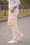 Erkek Premium Comfort Bej Kargo Baggy Pantolon
