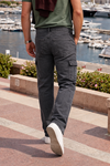 Erkek Relax Fit Antrasit Baggy Kargo Pantolon